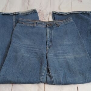 Vintage Moodys Goose Wide Leg Flair Denim Jeans 80s Style Lighter Wash High Rise